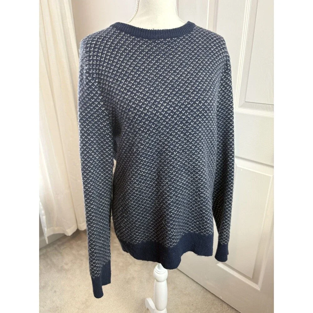 J Crew Rugged Sweater Merino Wool Blend Birdseye Size Medium Mens - 395